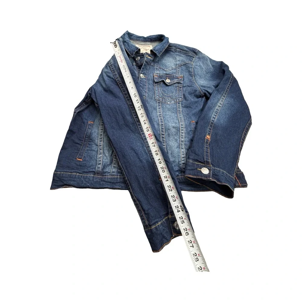 True Religion Jimmy Jacket Mens 2XL Blue Denim Trucker Western Workwear